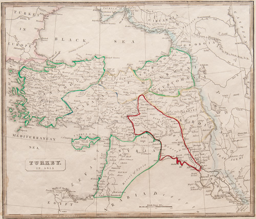 antique map turkey in asia 1848